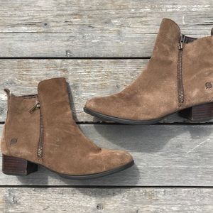 Brown Leather Booties (Size 10)